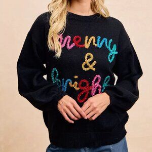 BiBi Tinsel Lettering Christmas‎ Sweater